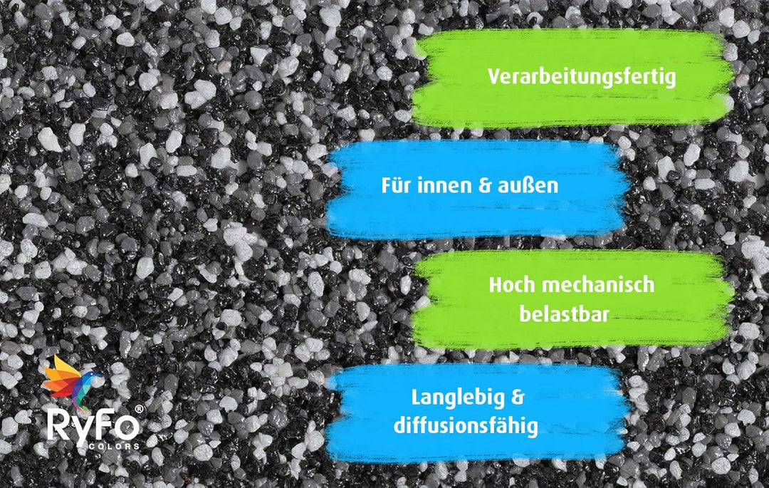 RyFo Colors Buntsteinputz Classic Line 100 schwarz/grau/weiss 25kg - weitere Farbtöne und Grössen wä
