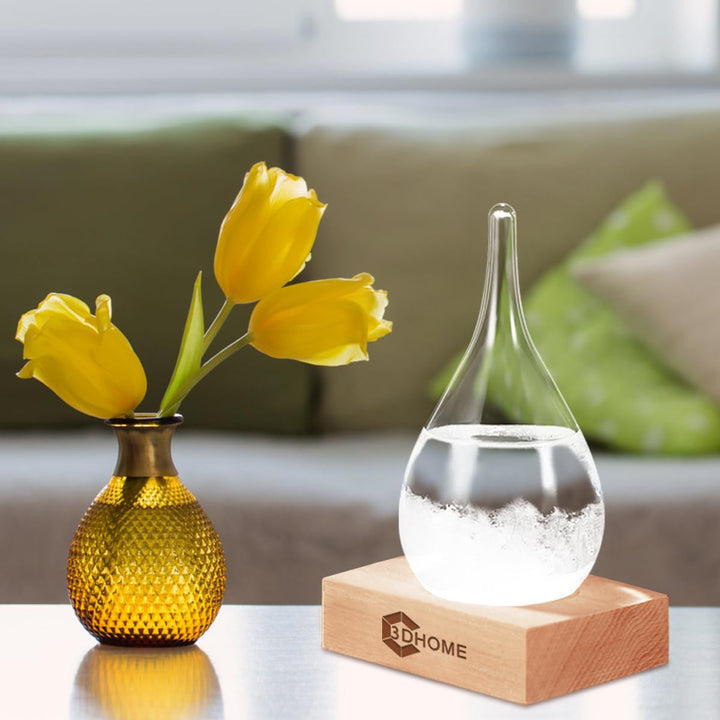 Sturmglas, Mode Kreative Wassertropfen Glas Barometer, Wettervorhersage Flasche, Wetterstation,Verwe