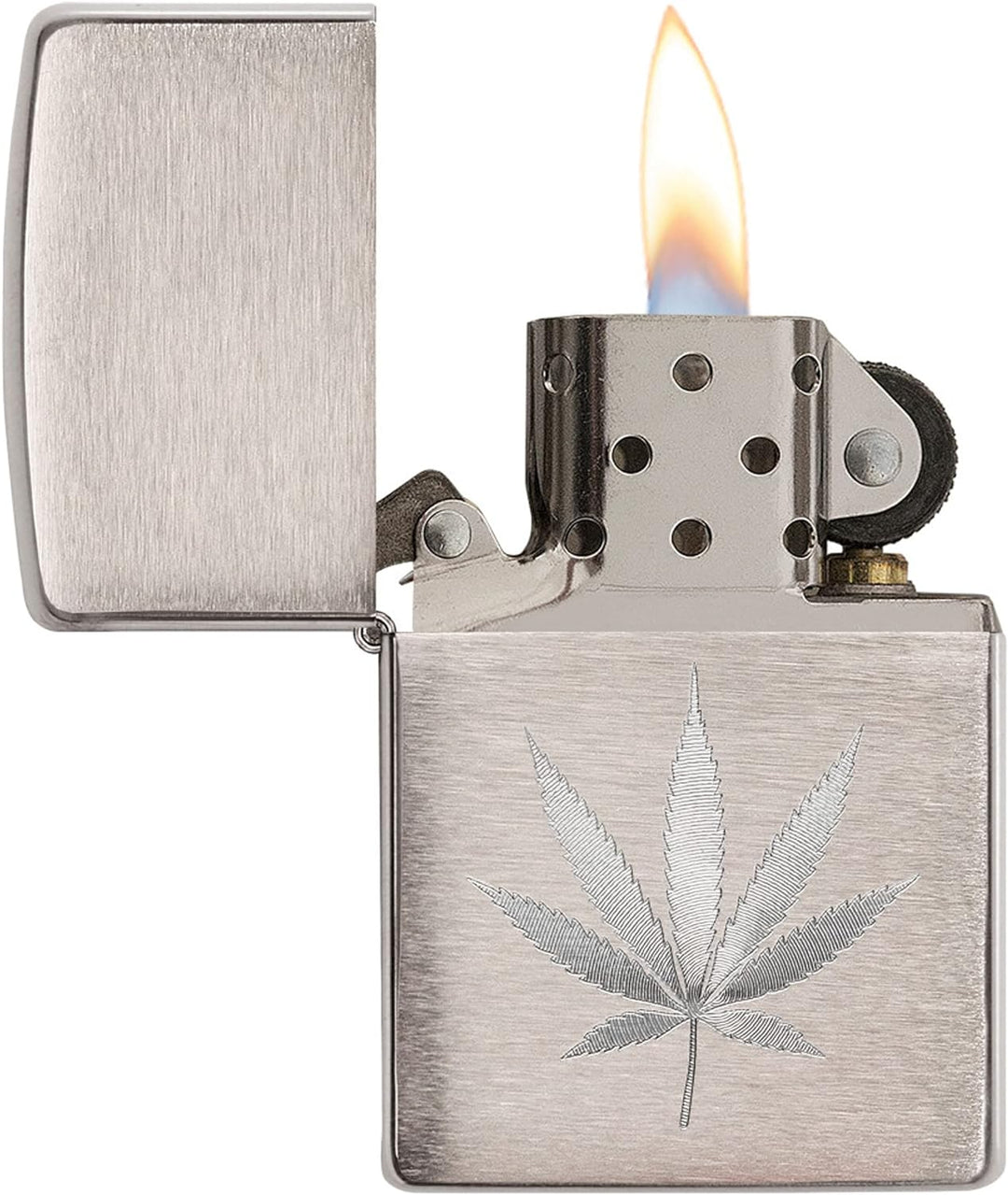 Zippo – Leaf Design Engraved, Chrome Brushed – Benzin Sturm-Feuerzeug, nachfüllbar, in hochwertiger