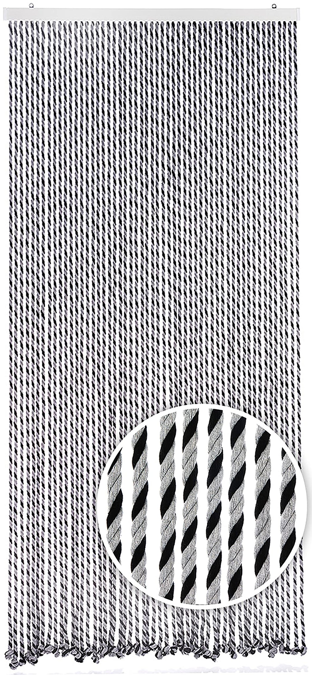 Kobolo Seilvorhang Türvorhang Black/Grey 54 Stränge Dekovorhang
