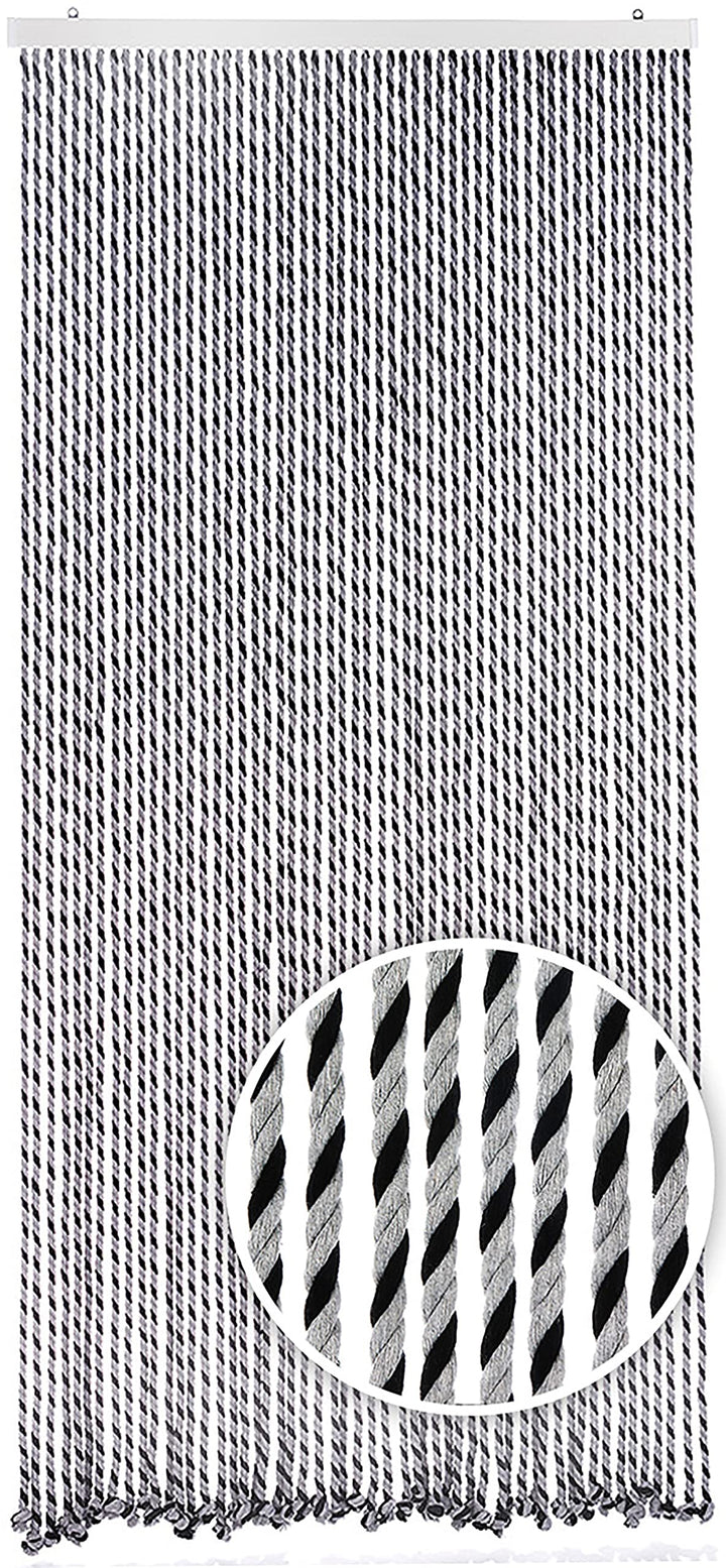 Kobolo Seilvorhang Türvorhang Black/Grey 54 Stränge Dekovorhang