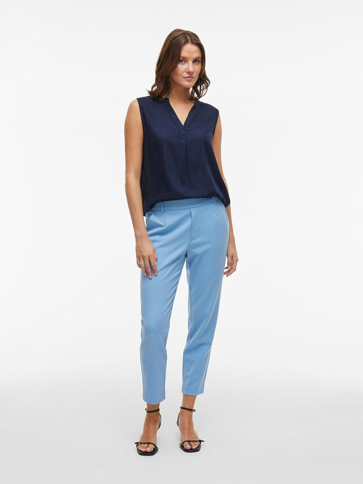 Vila Female High Waist Hose VIVARONE Slim Fit, 32 Blau (Blissful Blue)