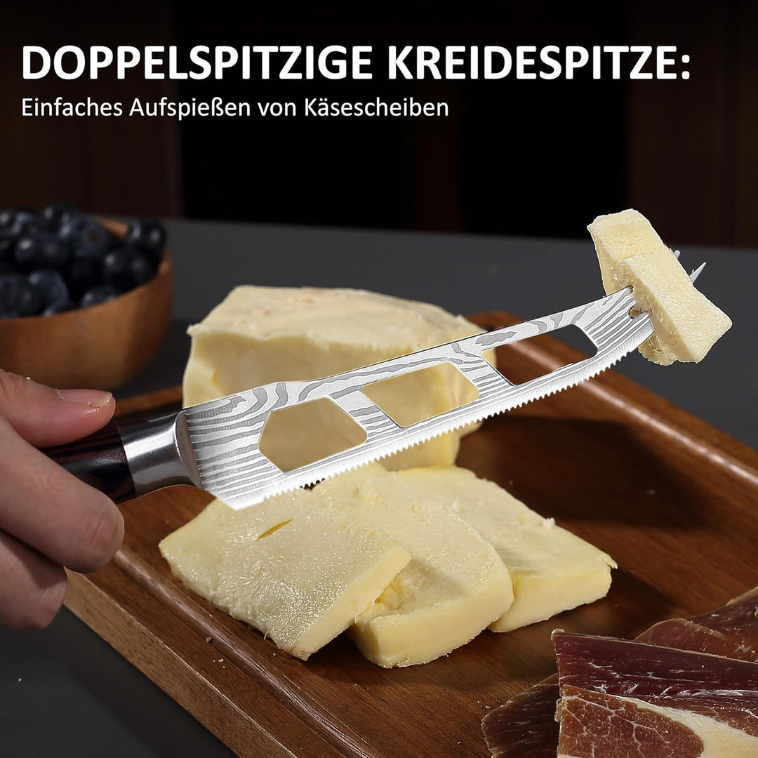 PAUDIN Käsemesser mit Gabelspitzen Klingenlänge 12,5 cm aus hochwertigem Edelstahl mit ergonomischem