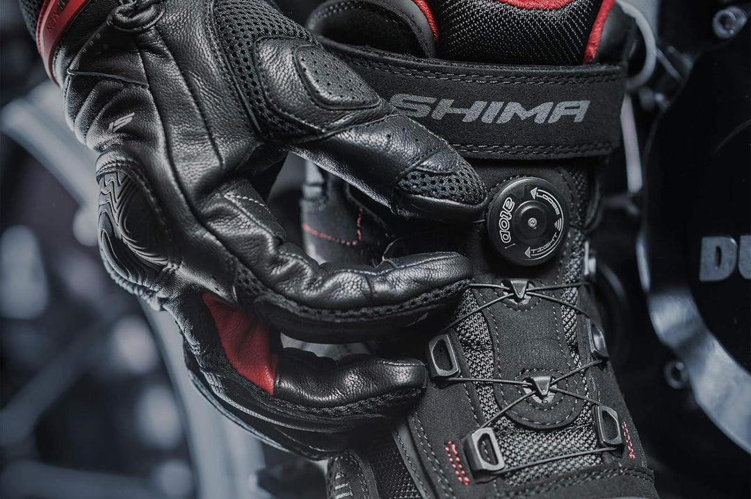 SHIMA EXO Vented Motorradschuhe Damen | Sommer Belüftet Mesh Motorradstiefel mit ATOP Verschluss-Sys