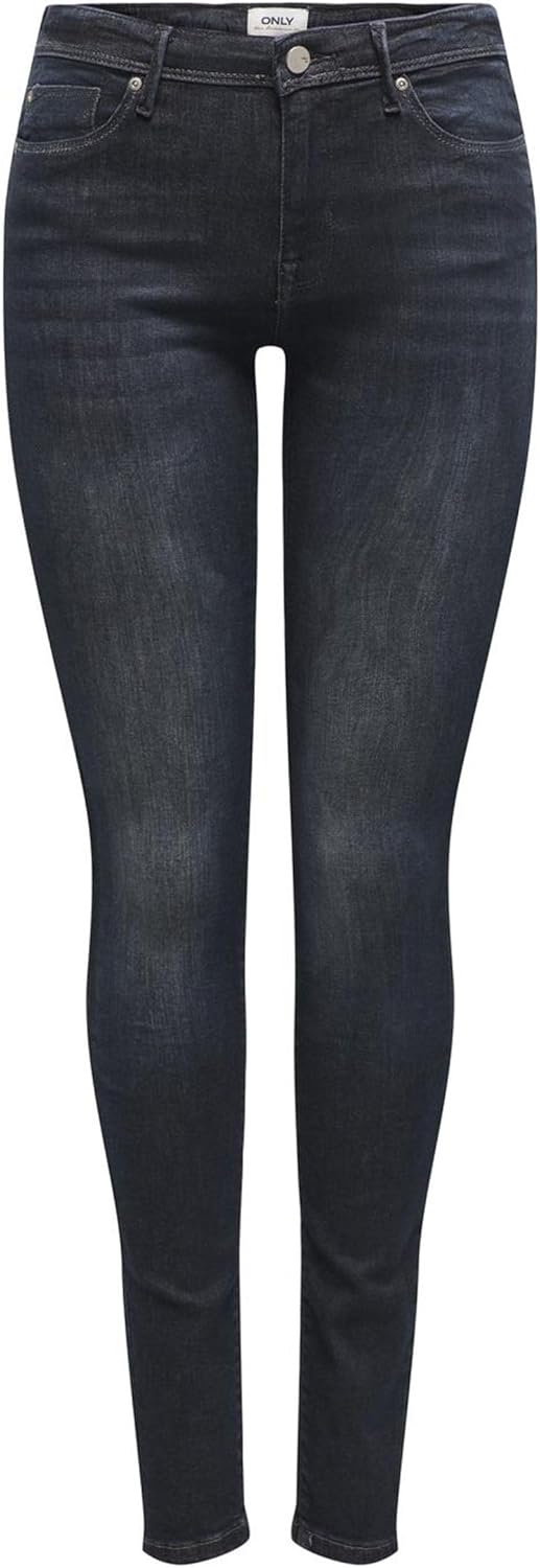 ONLY Female Skinny Jeans ONLROYAL Mittlere Taille Skinny Fit Jeans XS / 32L Black Denim, XS / 32L Bl