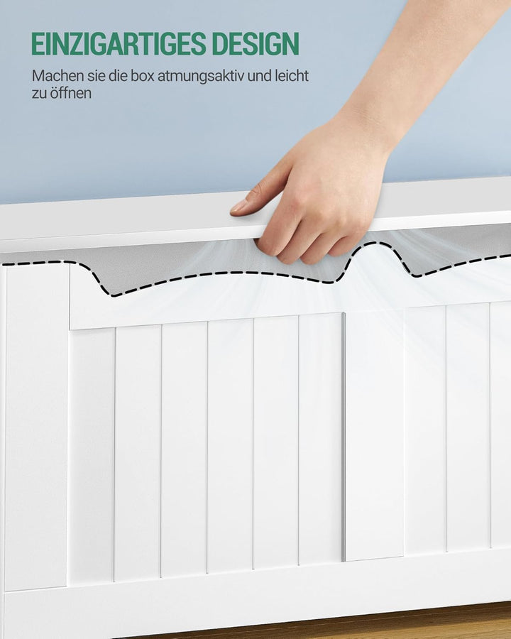 Hzuaneri Schuhbank, Sitzbank mit Stauraum, Sitztruhe, 2 Sicherheitsscharniere, Aufbewahrungsschrank,