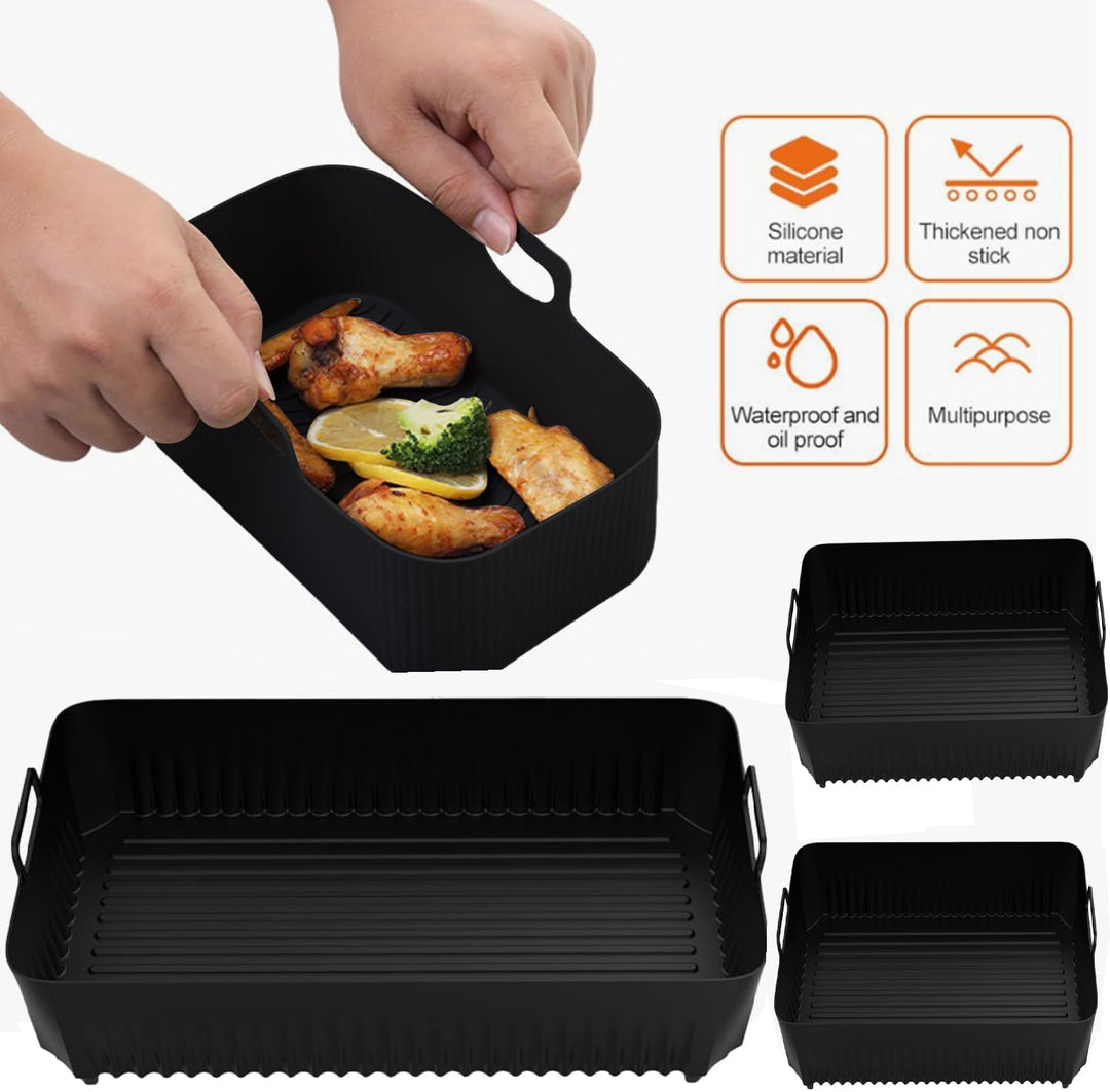 Heissluftfritteuse Zubehör für Ninja Af500DE 10,4L, Silikonform für Heissluftfritteuse 3 Stück Air F