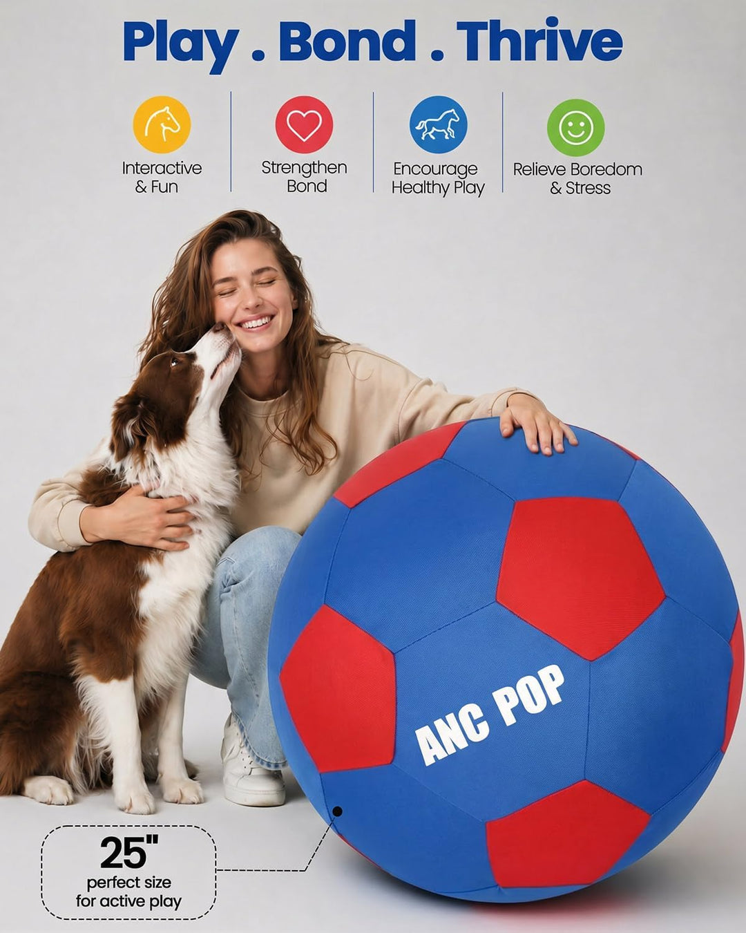 ANC POP Herding Ball für Hunde Pferdeball &amp; Ballhülle 63,5 cm Ball für Pferde gross mit Handpumpe zu