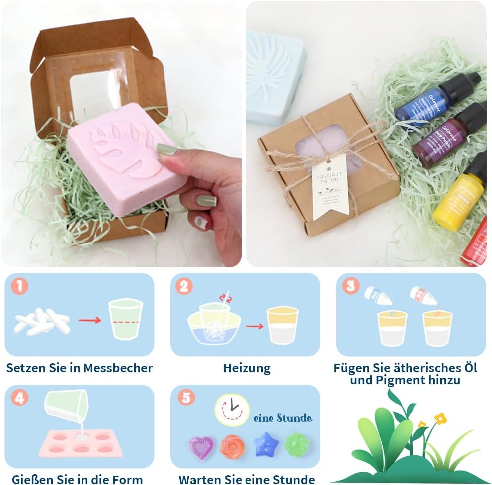 OSTWOLKE DIY Seife Selber Machen, Seifen Selber Machen Set, Kreative Basteln Erwachsene, Seife DIY K