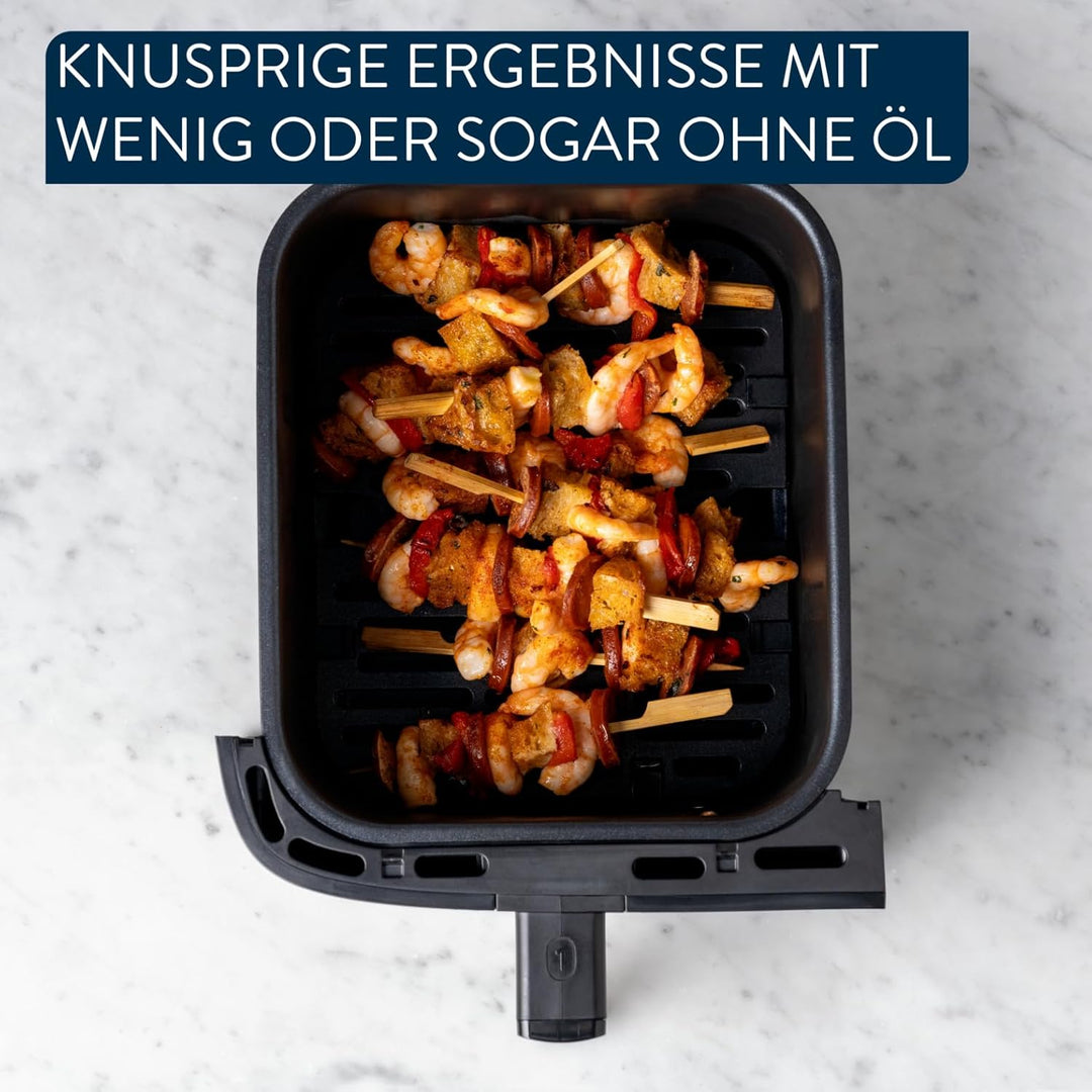 Jamie Oliver by Tefal Dual Drawer Heissluftfritteuse 8,3 L – Airfryer mit 2 Kammern & Grillfunktion,