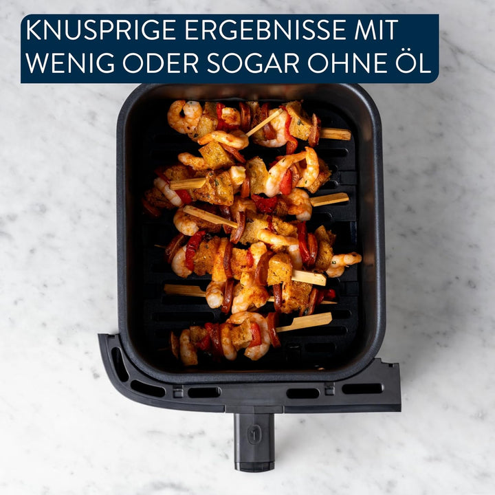 Jamie Oliver by Tefal Dual Drawer Heissluftfritteuse 8,3 L – Airfryer mit 2 Kammern & Grillfunktion,