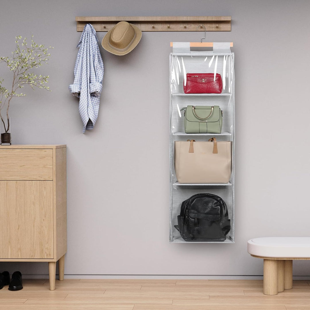 Syeeiex Hängend Handtaschen Aufbewahrung Organizer Mit zips, Kleiderschrank Organizer für Geldbörsen