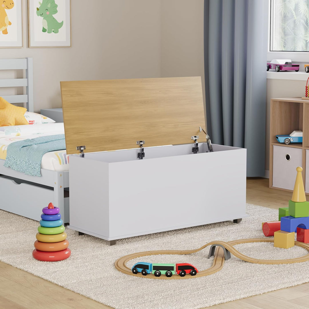 Vida Designs Arlington Spielzeugkiste aus Holz, weiss, mit Deckel, Decken und Decken, für Kinder, We