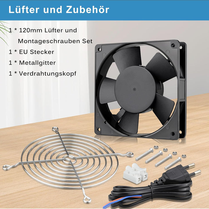 GDSTIME 120mm Lüfter 230V Lüfter 120 x 25mm 220V Lüfter Dual Kugellager AC 240V Bürstenlos Kühlung L