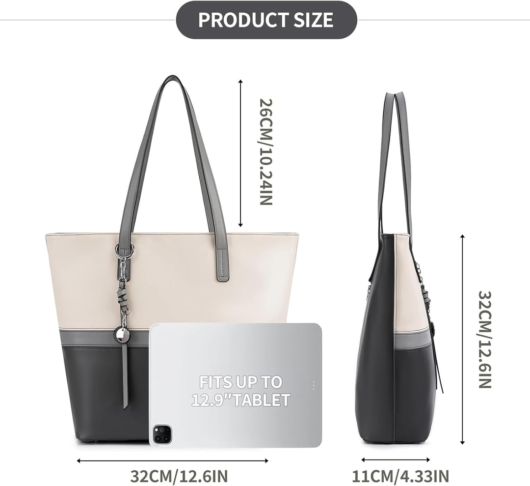 Pomelo Best Handtasche Damen Shopper Gross Damen Tasche für Büro Schule Einkauf Elefantengrau, Elefa