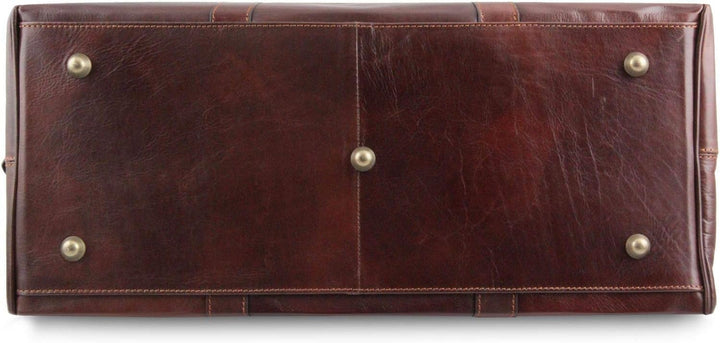 Tuscany Leather TL Voyager Weekender Reisetasche aus Leder - Gross Dunkelbraun, Dunkelbraun