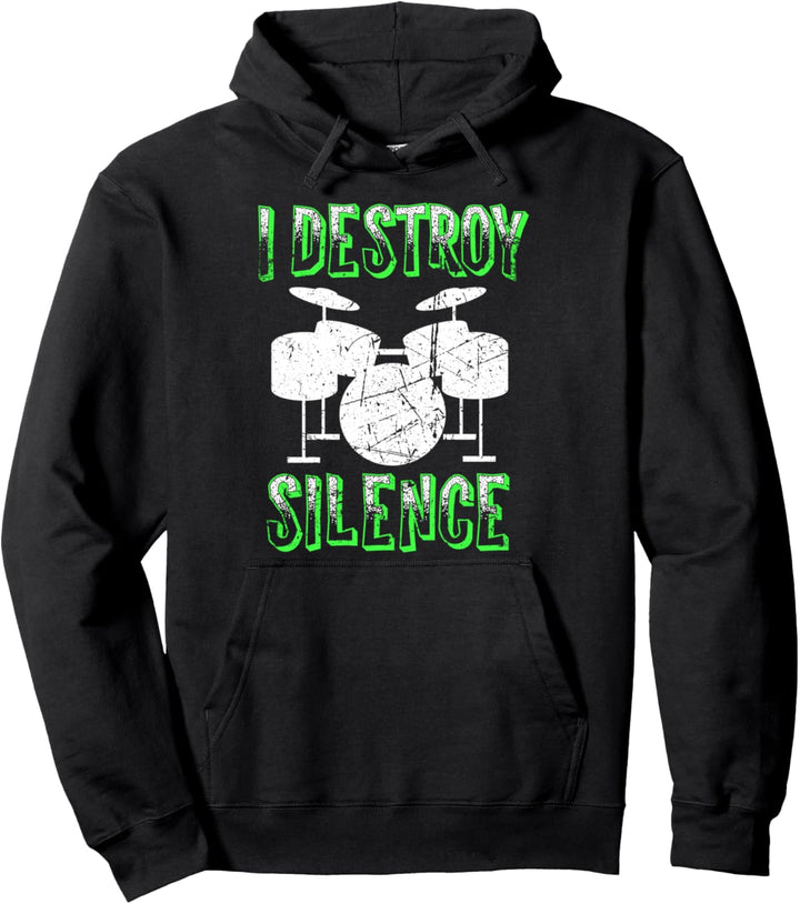 Cool Drummer Gift - Vintage Retro Rock Drummer Drum Player Pullover Hoodie
