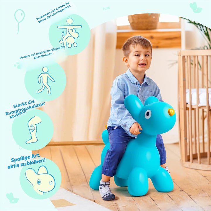 U&amp;C Planet Hüpftier für Kinder Hüpfhund Animal Hopper Tierspielzeug zu reiten Kinderspielzeug ab 2 J