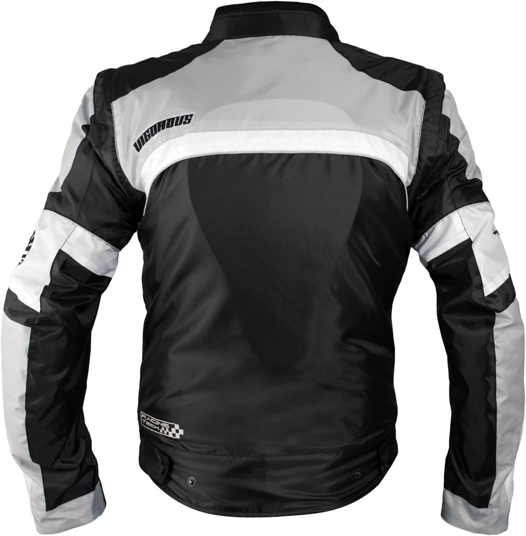 A-Pro Oxford Jacke Herren Textil CE Protektoren Thermoweste Motorrad Grau L