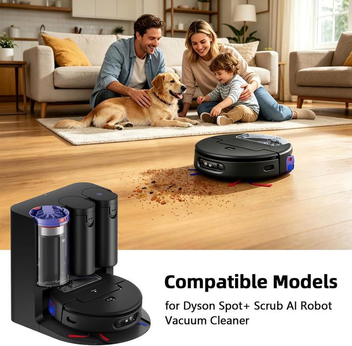 18 Stück Ersatzteile für Dyson Spot+ Scrub AI Roboter-Staubsauger, 2 Hauptbürsten, 2 Rollmopp, 8 Sei