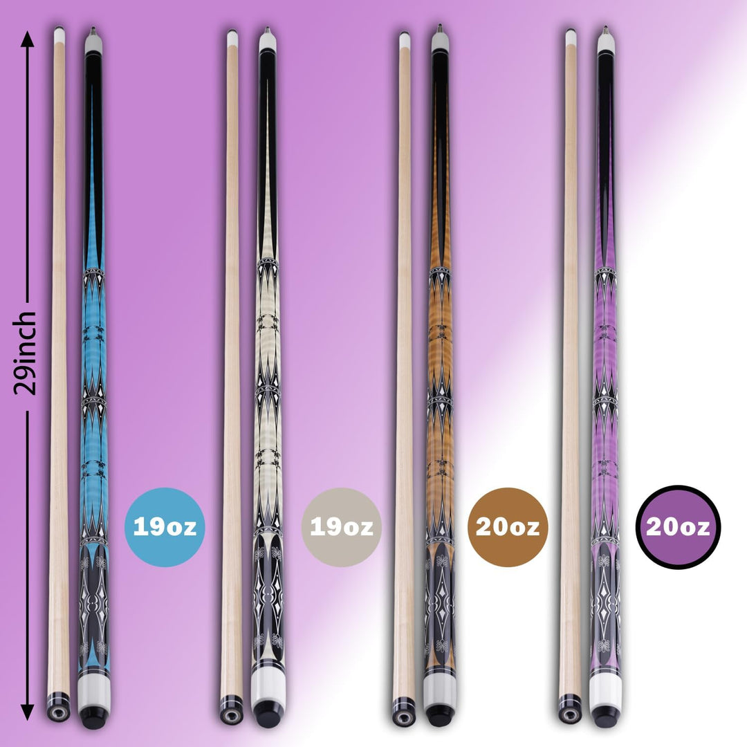 58" Pool Billard Queue with 13mm Tip,19 20 oz Billiard Cue,Schwarz oder Weiss，1/2 Maple Queue Sticks