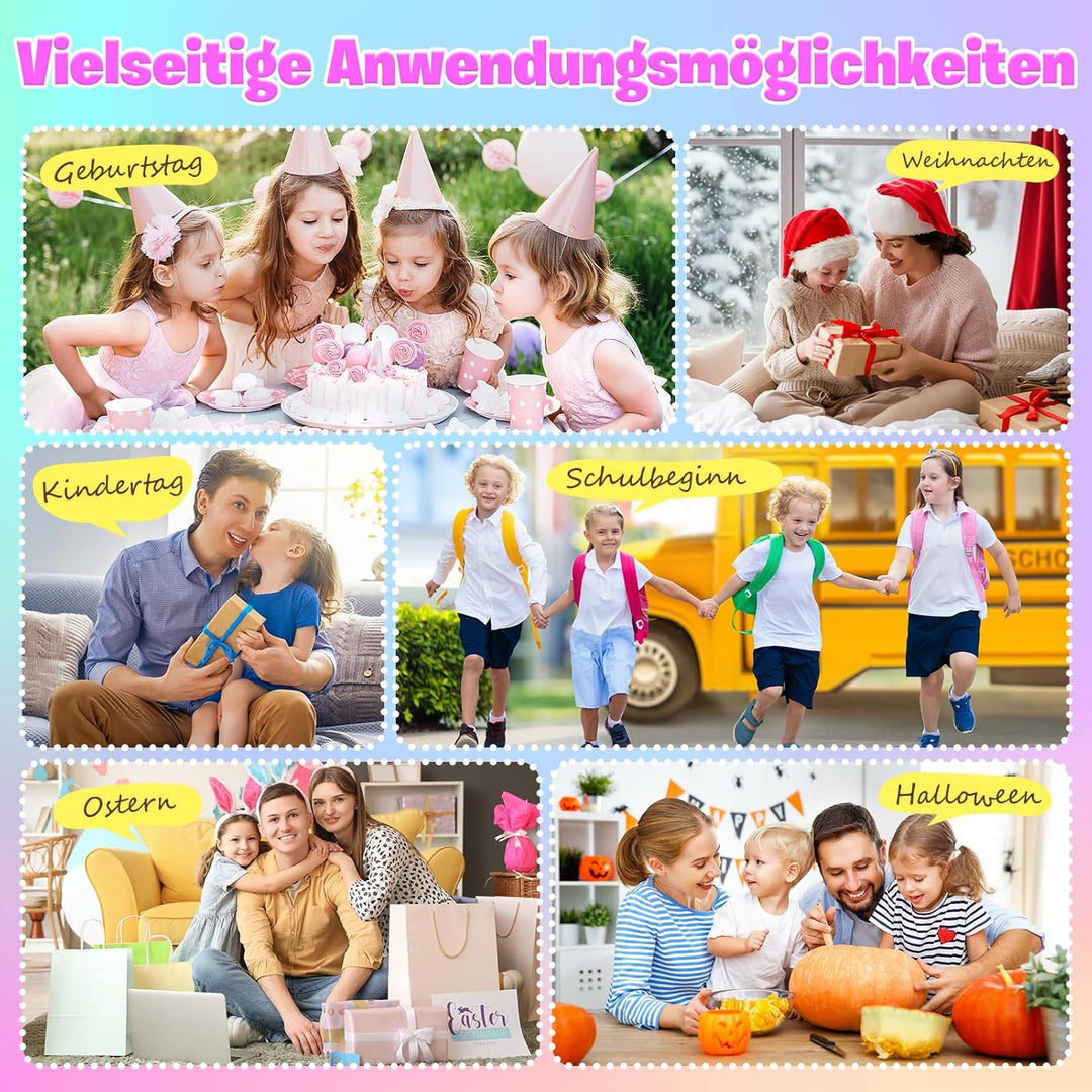 Karaoke Maschine Kinder mit 2 Bluetooth Karaoke Mikrofon, Einhorn Geschenk Spielzeug für Mädchen 3-1