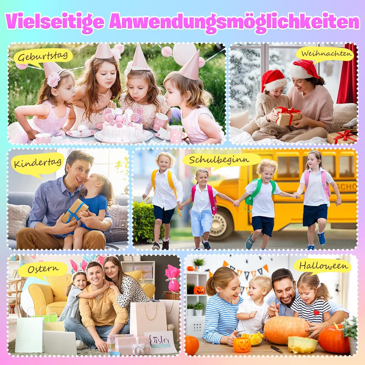 Karaoke Maschine Kinder mit 2 Bluetooth Karaoke Mikrofon, Einhorn Geschenk Spielzeug für Mädchen 3-1