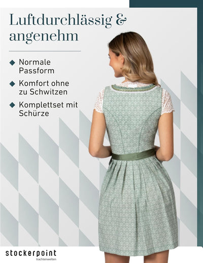 Stockerpoint Damen Dirndl Kim Kleid für besondere Anlässe 30 Salbei, 30 Salbei