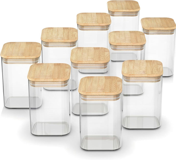 Arendo - Vorratsbehälter mit Deckel 1200ml - 10er Set - Behälter aus Glas – hitzebeständig – Vorrats