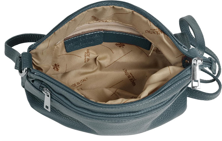 Cluty Umhängetasche echt Leder Damen - 020617 Blau, Blau