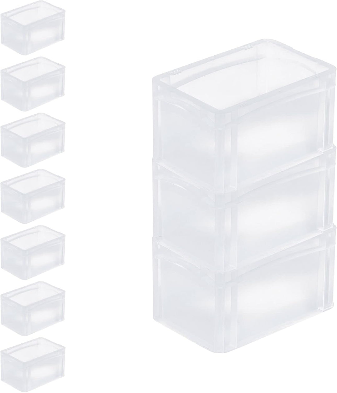 PROREGAL SuperSparSet 10x Transparenter Eurobehälter BasicLine mit geschlossenem Griff | HxBxT 17x20