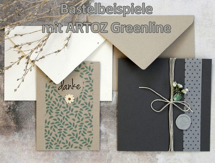 ARTOZ 50x Doppelkarten DIN A5 - Farbe: birch (weiss/cremeweiss) - 14,8 x 21,0 cm - hochdoppelt - Ser
