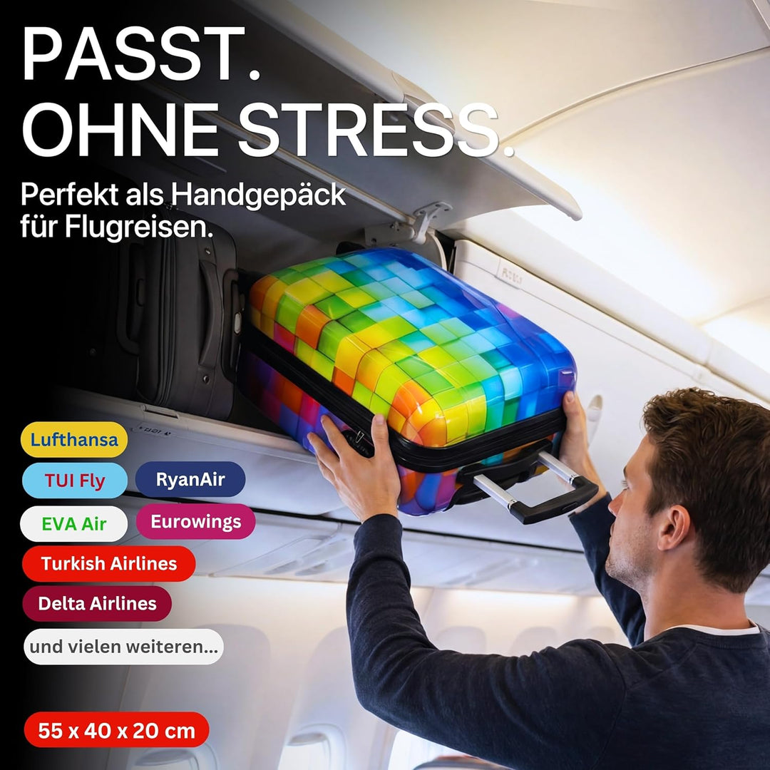 NOWI Handgepäck Koffer 55x40x20cm - passend für Ryanair, Lufthansa, Eurowings und co. I 36L Handgepä