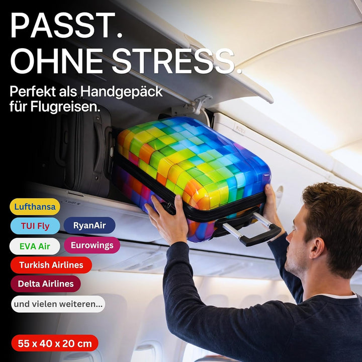 NOWI Handgepäck Koffer 55x40x20cm - passend für Ryanair, Lufthansa, Eurowings und co. I 36L Handgepä