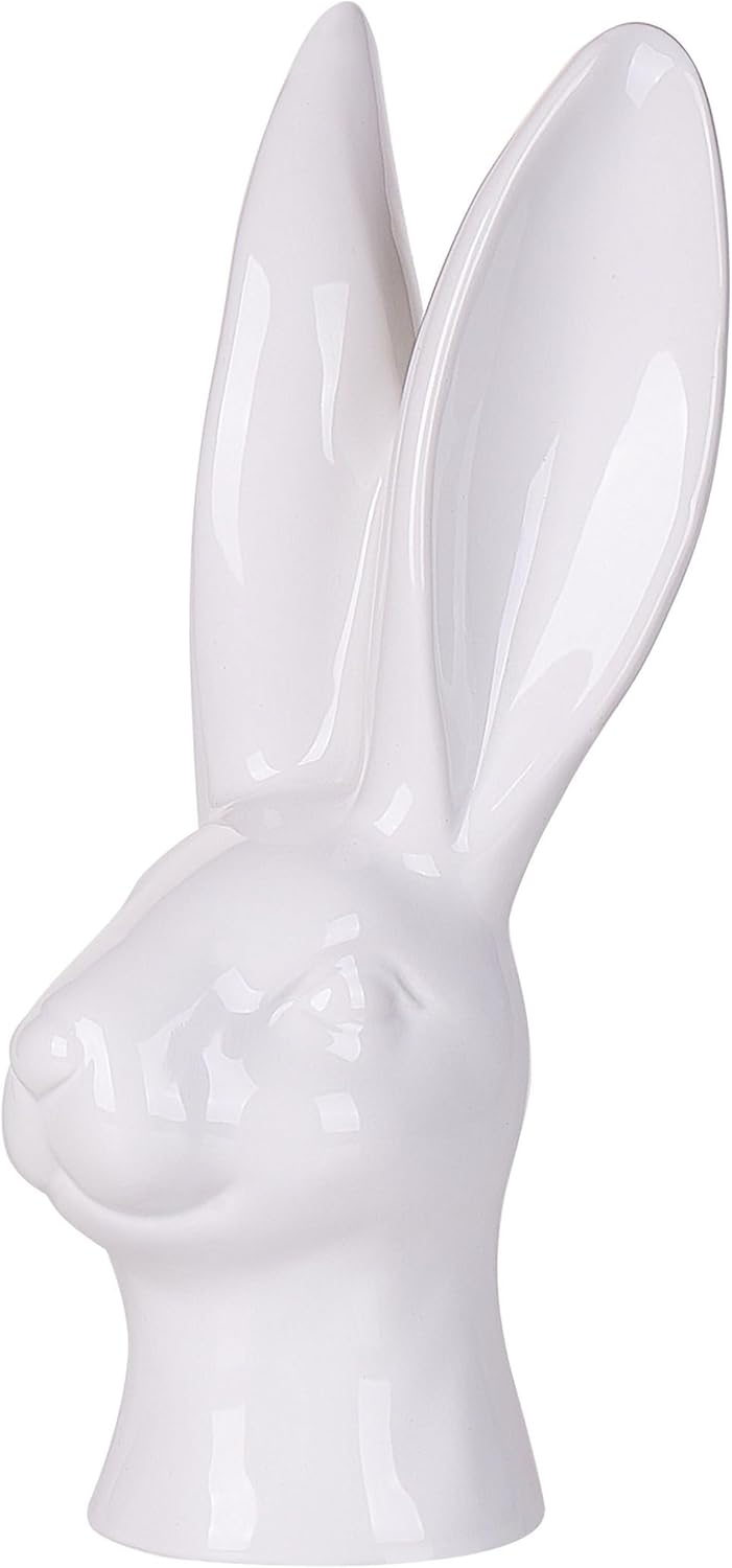 Ostern Dekofigur Osterhase Hasenfigur Weiss Keramik Osterdeko Hasenkopf 26 gross