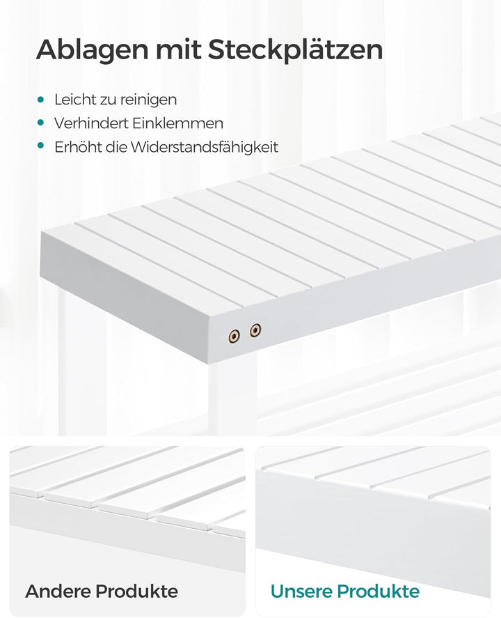 SONGMICS Schuhbank, Schuhregal mit 3 Ebenen, Schuhablage aus Bambus, bis 130 kg belastbar, 28,7 x 70