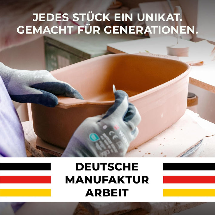 myromy® Multi-Bräter 3,5 L – Bräter &amp; Brotbackform aus Keramik – Signature