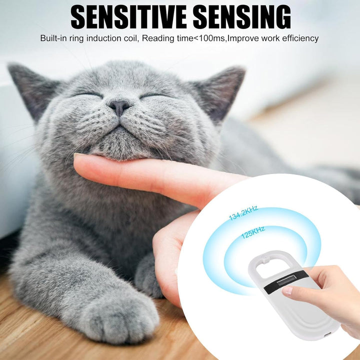 Microchip Scanner, 134,2 kHz/125 kHz Haustier ID Mikrochip Lesegerät 128 Datensätze Speicher Wiedera