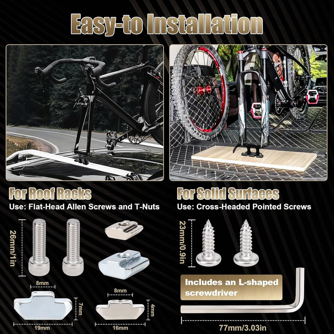 Cyleto Fahrrad Gabelhalterung aus Aluminiumlegierung für Auto Dachträger, mit Schnellspanner & Steck