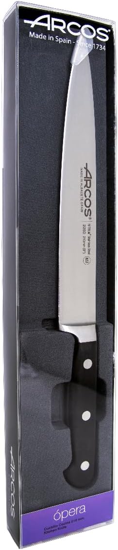 Arcos Opera - Küchenmesser - NITRUM geschmiedetem Edelstahl 210 mm - HandGriff POM Farbe Schwarz