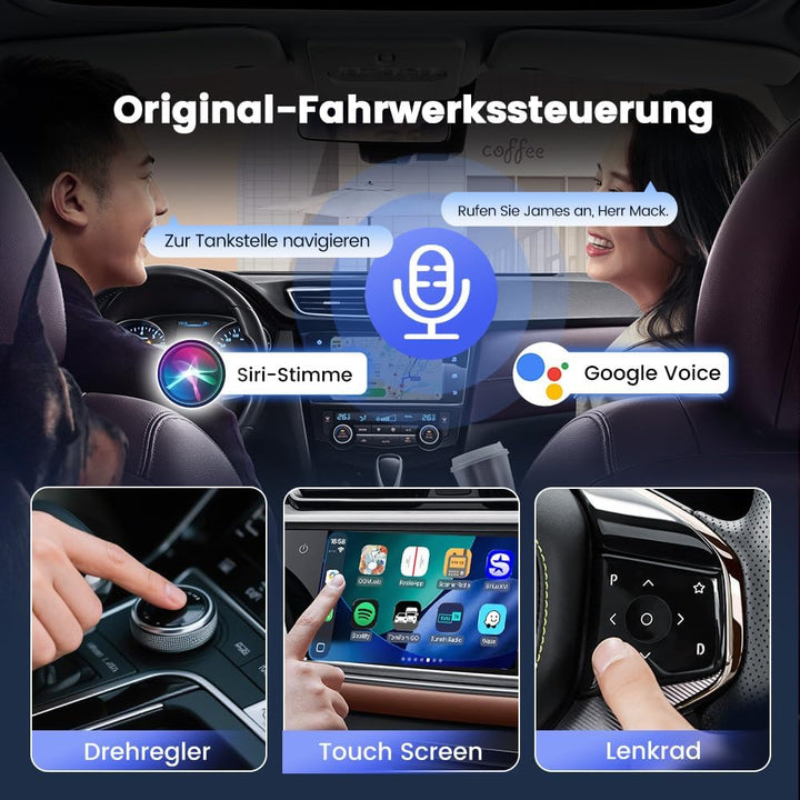 Carlinkit 5.0 2air CarPlay Wireless und Android Auto Wireless 2 in 1 Adapter,Automatische Verbindung