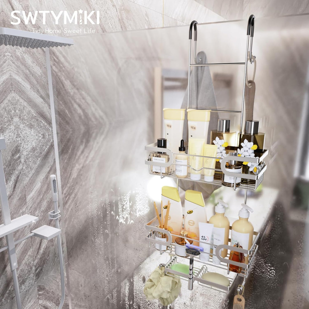 SWTYMIKI Duschregal zum Hängen Dschablage Hängend - Duschablage Hängend Für Dusche Glastür Duschkorb