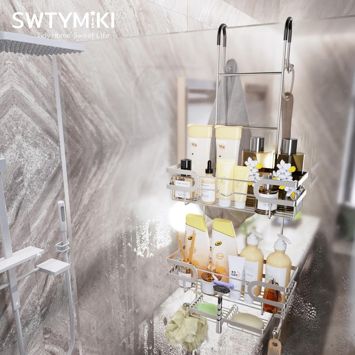 SWTYMIKI Duschregal zum Hängen Dschablage Hängend - Duschablage Hängend Für Dusche Glastür Duschkorb