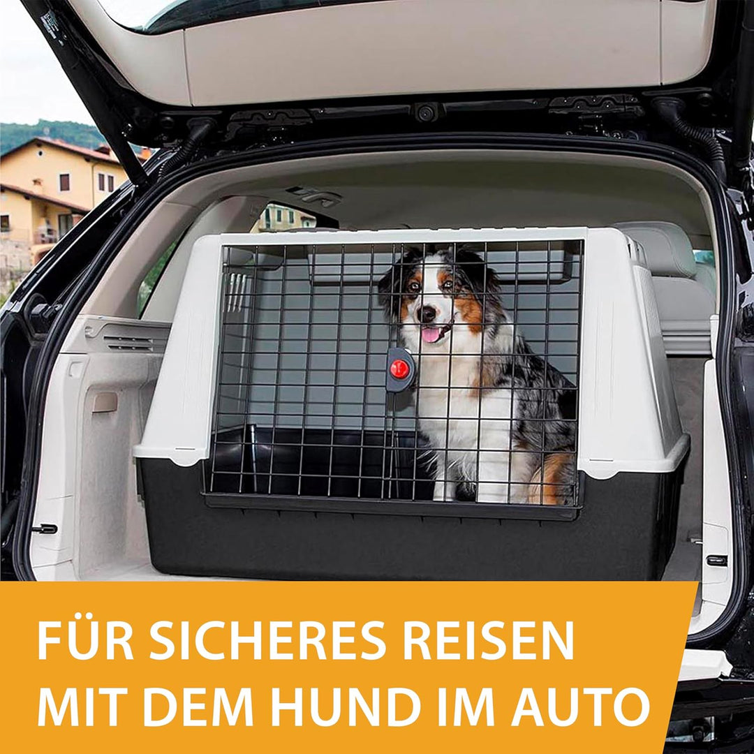Ferplast Hundebox Auto Atlas CAR 100, Ablagefach, Doppelte Schiebeöffnung mit Sicherheitshaken, Abtr