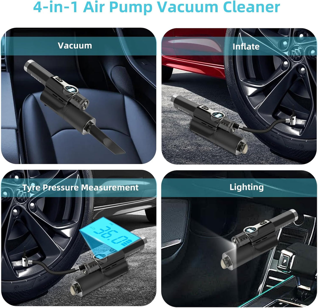 Kabelloser Handstaubsauger Auto & Autoreifen Pumpe, Auto Staubsauger Stark, aufladbar Tragbar Leicht
