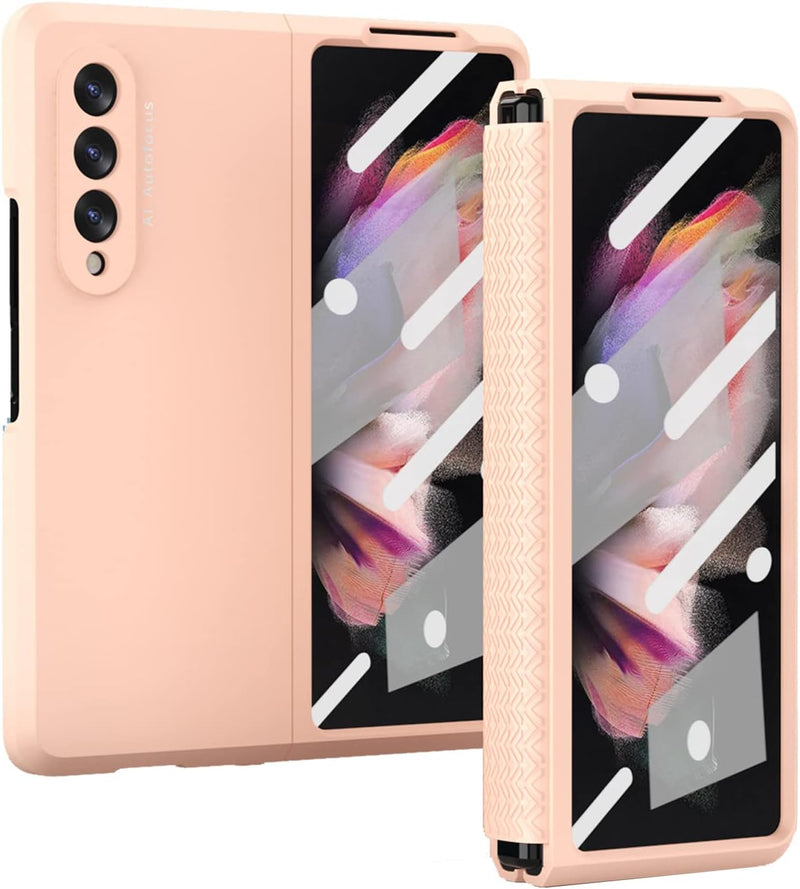 Miimall für Samsung Galaxy Z Fold 3 Hülle mit Glas Displayschutz, [Scharnierschutz] All-Inclusive Sc