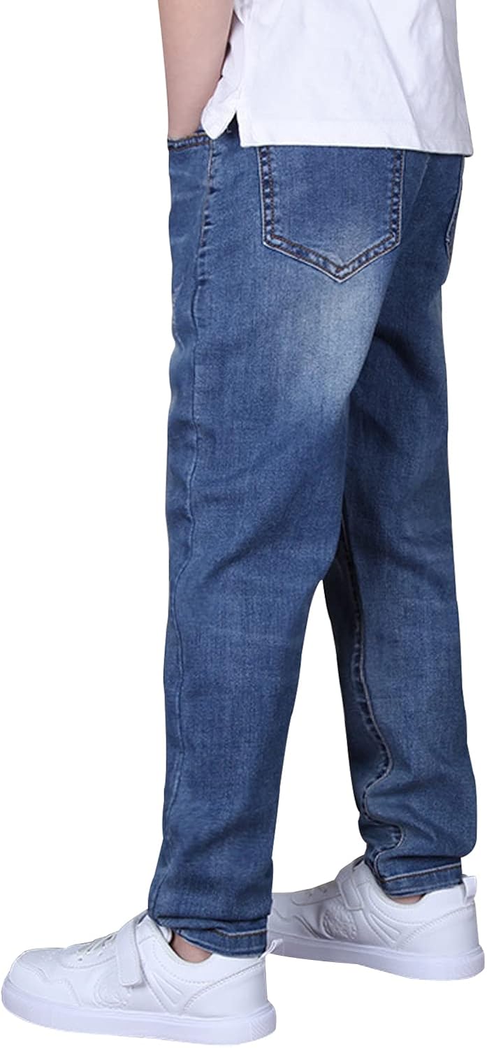 YoungSoul Jungen Jeanshosen - Jeans mit Abschürfungen - Kinder Hose mit elastischem Bund Gr. 128-176