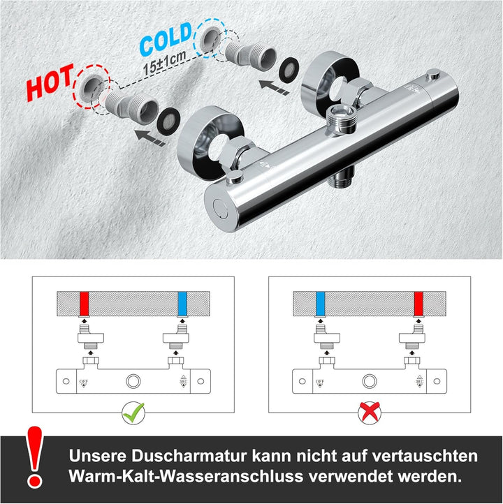 Görbach Regendusche Duschsystem Wassersparend, Edelstahl Duschset ohne Armatur mit Verstellbarer Dus