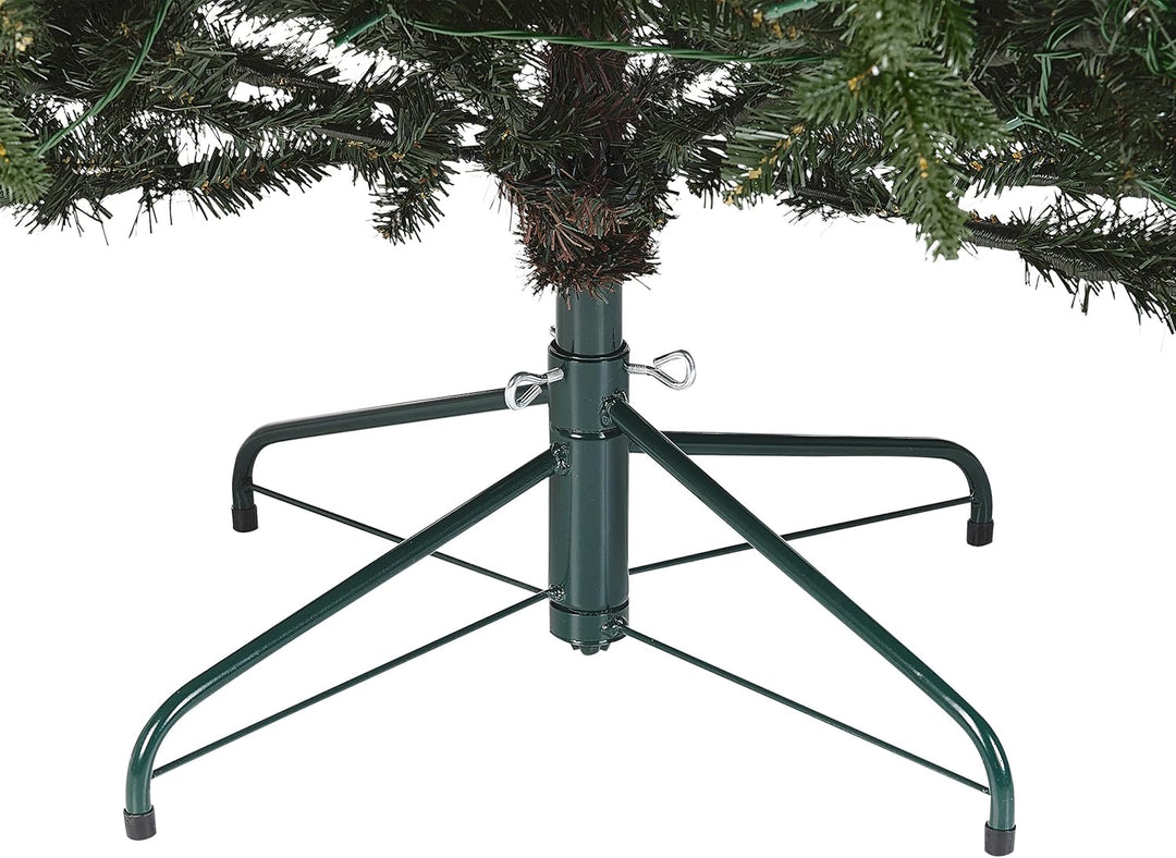 Künstlicher Weihnachtsbaum grün 210 cm mit LED Beleuchtung Lichterkette Fiddle