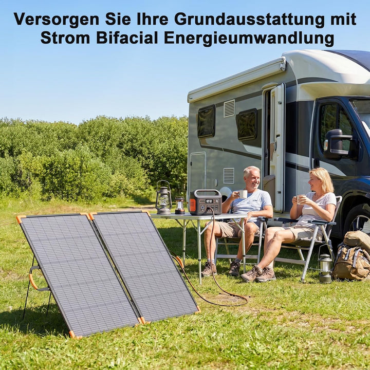 200 Watt Tragbares Solarpanel, 20-V-bifaciales Faltbares Solarladegerät, 23,5% hoher Wirkungsgrad fü